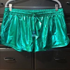 New Metallic green shorts
